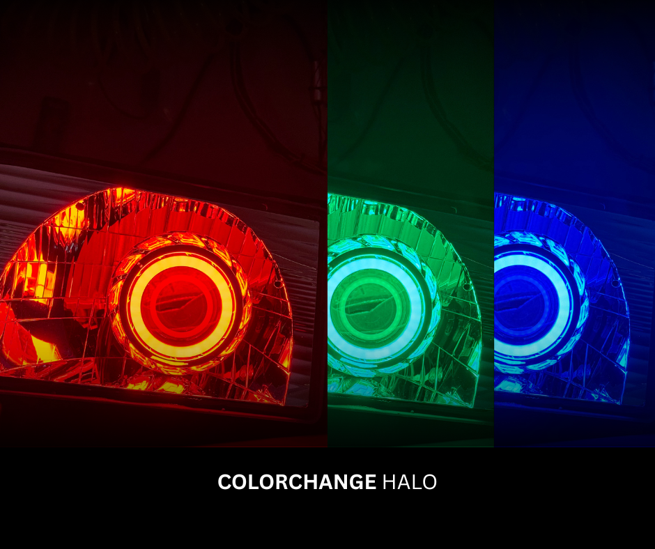 05-07 Sequoia, 05-06 Tundra LED Retrofit Headlights - Colorchange Halos